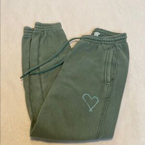 Aerie Green Sweatpants Relaxed Fit Joggers